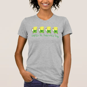 Camiseta Feliz Rua, Paddy's Day Green Beer Mugs Tee