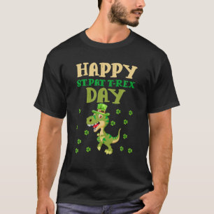 Camiseta Feliz Rua PAPAI NO T Rex Day Dino Dia de São Patr