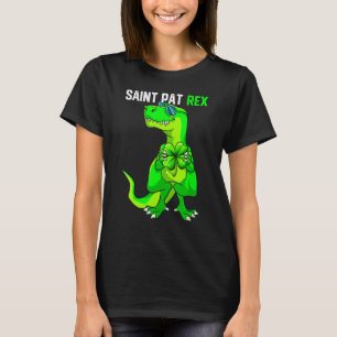 Camiseta Feliz Rua Pat T Rex Saint Patrick's Dinos Engraçad