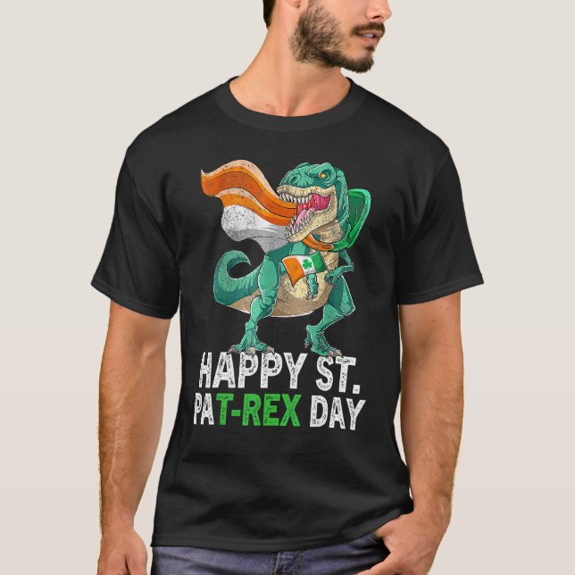 Camiseta Feliz Rua Patilho no Trex Day Dino Toddle (Frente)