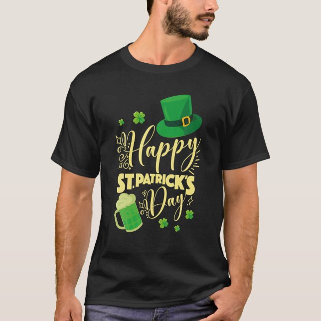 Camiseta Feliz Rua Patrick Day Bebendo (Frente)
