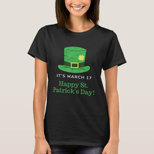 Camiseta Feliz Rua Patrick S Day Engraçado Saint Patrick Ir (Frente)