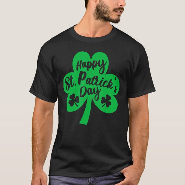 Camiseta Feliz Rua Patrick S Day Siga Sortudo Irlandês Sham (Frente)