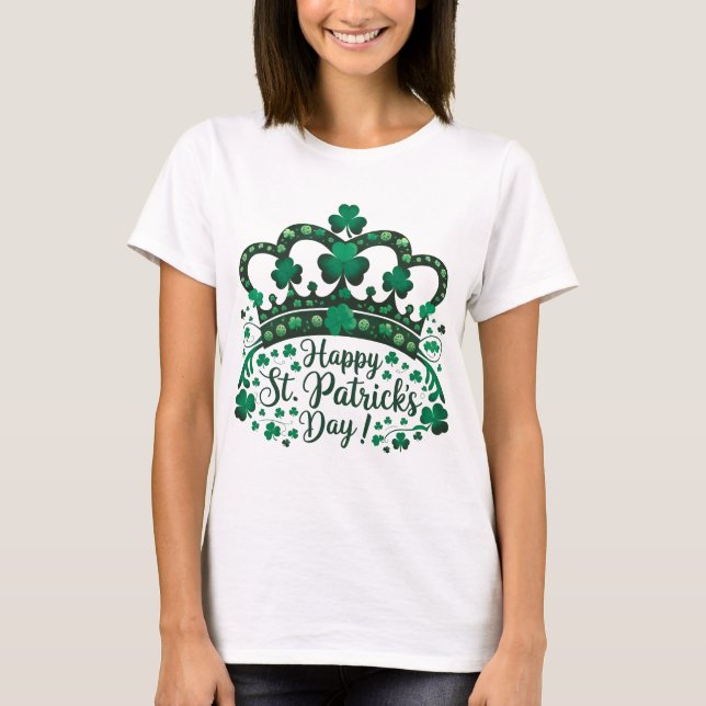 Camiseta Feliz Rua. Patricks Day Shamrock Irish Santo Patri (Frente)