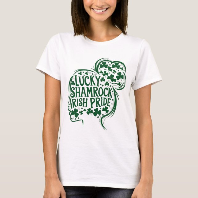 Camiseta Feliz Rua. Patricks Day Shamrock Irish Santo Patri (Frente)