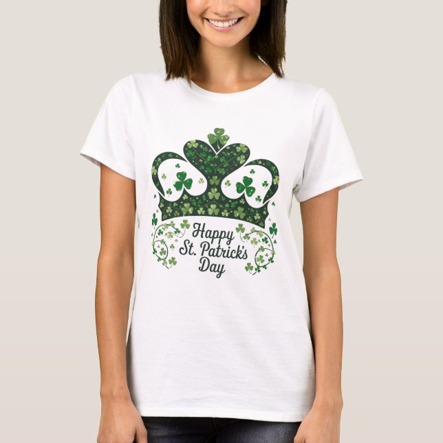 Camiseta Feliz Rua. Patricks Day Shamrock Irish Santo Patri (Frente)