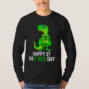 Camiseta Feliz Rua Pica em T Rex Patrick S Day Dinossauro B