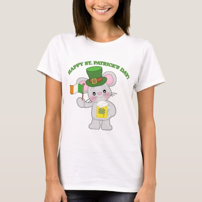 Camiseta Feliz Rua. Rato Irlandês do Dia de Patrick (Frente)