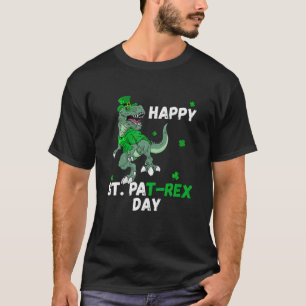 Camiseta Feliz Saint Patricks Pat Rex Day Rex Dinossaur Kid