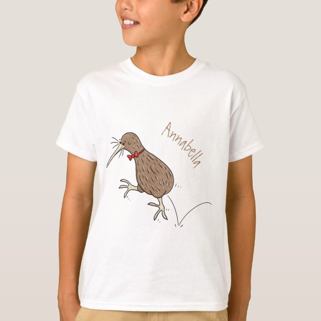 Camiseta Feliz salto em kiwi com design de desenho de arco (Frente)