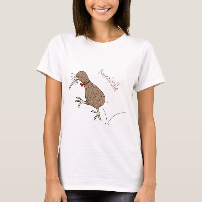 Camiseta Feliz salto em kiwi com design de desenho de arco (Frente)