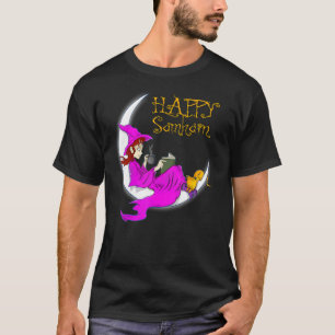 Camiseta Feliz Samhain Purple Witold Livros Café Lua