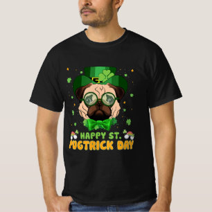 Camiseta Feliz Santo Pugtrick Day - Divertido Rua Patrick D