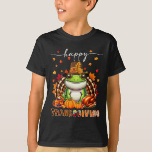Camiseta Feliz Sapo de Ação de Graças Figurino Turquia Cai 