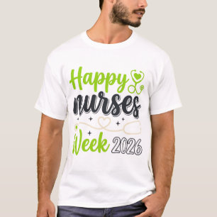 Camiseta Feliz Semana das Enfermeiras 2026 Design de Enferm