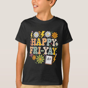 Camiseta Feliz Sex-ta-feira Divertida Vida de Professor Fin