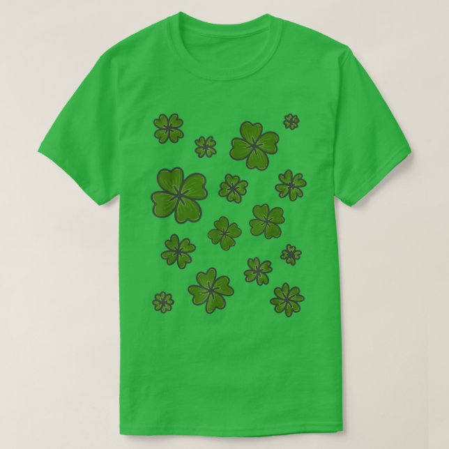 Camiseta Feliz Shamrock Irlandês Lucky Funny Rua (Frente do Design)
