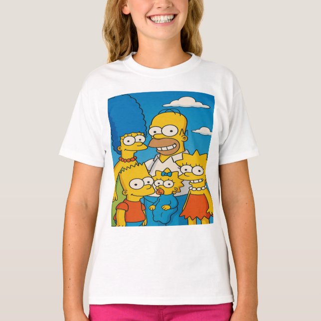 Camiseta Feliz Simpsons Family Divertimento (Frente)