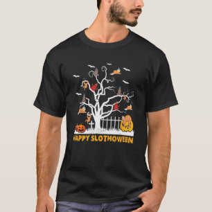 Camiseta Feliz Slothbetween Halloween Sloth Tree Spooky Slo