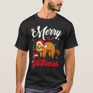 Camiseta Feliz Slothmas Christmas Pajama For Sloth