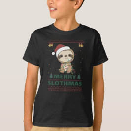 Camiseta Feliz Slothmas Engraçado Slony Natal Pun