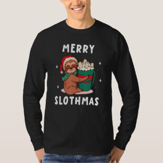 Camiseta Feliz Slothmas Fofinho Sloth de Marshmallow Quente