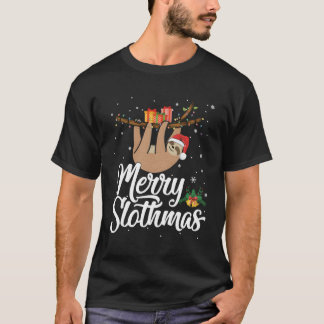 Camiseta Feliz Slothmas T Pajama Para Amantes De Lama Para 
