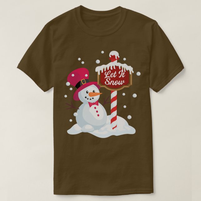Camiseta Feliz Snowman Deixe-o nevar na Northpol (Frente do Design)