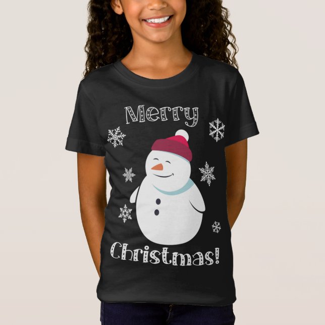 Camiseta Feliz Snowman - Foguete Feliz Natal (Frente)