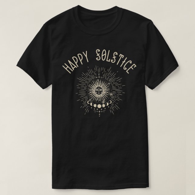 Camiseta Feliz Solstício Winter Sun Holiday Celestial Crist (Frente do Design)