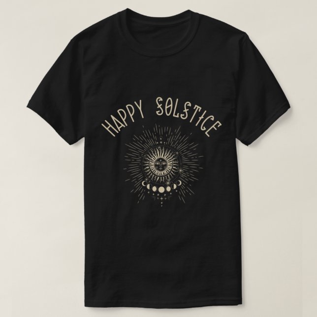 Camiseta Feliz Solstício Winter Sun Holiday Celestial Crist (Frente do Design)