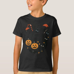 Camiseta Feliz Sóqui Halloween Natal Gatinhos Abóboras