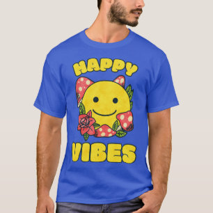 Camiseta Feliz Sorriso Rosto Vibes Estilo Hippie