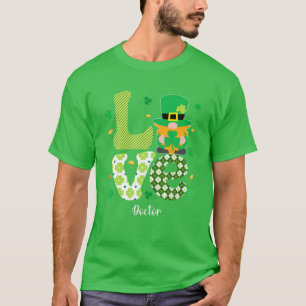 Camiseta Feliz St Patricks Bonito E Feliz Doutor Gnome Le