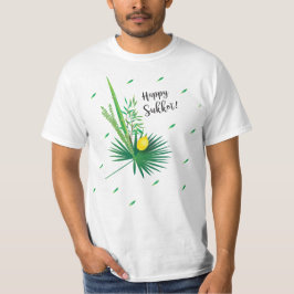 Camiseta Feliz Sukkot Lulav e Etrog Watercolor Padrão