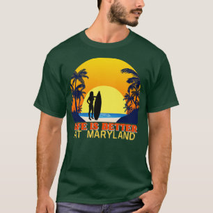 Camiseta Feliz surfista de praia em Maryland