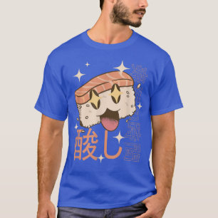 Camiseta Feliz Sushi Feliz Sorriso Comida Kawaii Louco