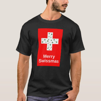 Camiseta Feliz Swissmas Engraçado Natal e Greetin Feriado