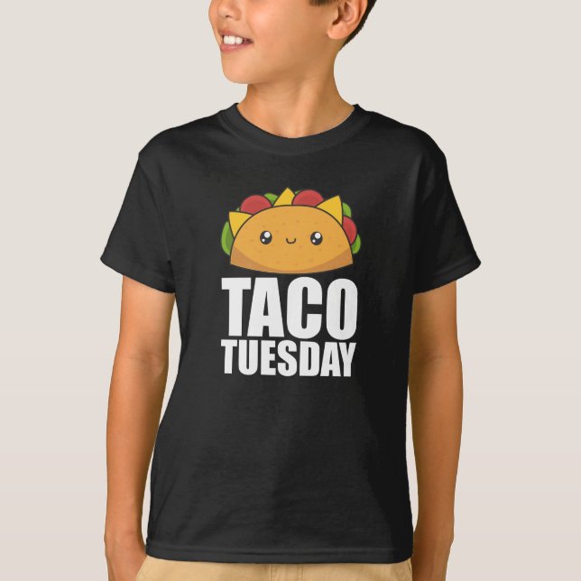 Camiseta Feliz Taco Terça-feira - Comida Mexicana (Frente)
