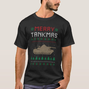 Camiseta Feliz Tankmas Batalha Militar Feia