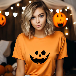 Camiseta Feliz traje de cara de abóbora