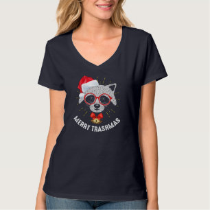 Camiseta Feliz Trashmas Engraçado Panda de Lixo da Corrida 