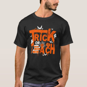 Camiseta Feliz Truque De Halloween Ou Tratar Livros De Leit