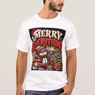 Camiseta Feliz Tudo Férias Homem de Neve