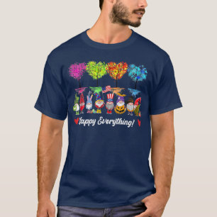 Camiseta Feliz Tudo Gnomos A Cada Estação O Ano Todo