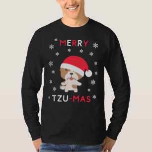Camiseta Feliz Tzu Mas Natal Shih Tzu Xmas