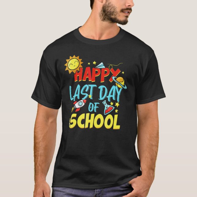 Camiseta Feliz Último Dia De Aula  Alunos E Professores  4 (Frente)