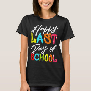 Camiseta Feliz último dia de aula crianças professor aluno