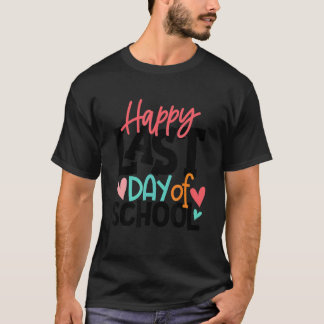 Camiseta Feliz Último Dia De Aula  Crianças Professor Gradu