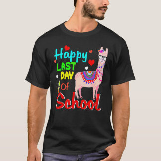 Camiseta Feliz Último Dia De Aula Llama Alunos E Professor